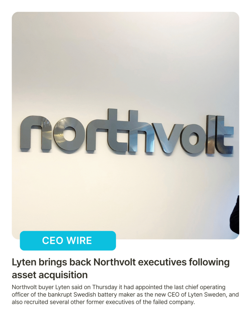 Lyten Recruits Former Northvolt Executives After Asset Acquisition